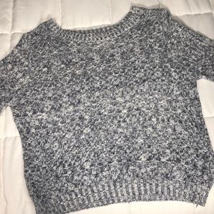Pink Rose Grey and White Knit Sweater